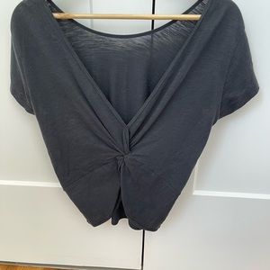 Abercrombie black twist front T shirt